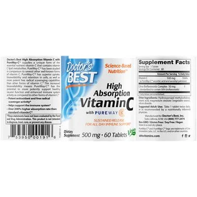 Витамин C с бавно освобождаване и PureWay-C 500 mg