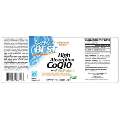 CoQ10 400 mg с висока абсорбция и BioPerine / High Absorption CoQ10 400 mg with BioPerine