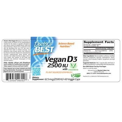 Веган D3 2500 IU с Vitashine D3 / Vegan D3 2500 IU with Vitashine D3