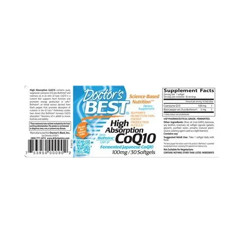 CoQ10 с висока абсорбция 100 mg - Doctor's Best