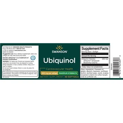Ubiquinol 200 mg Максимална сила - Swanson