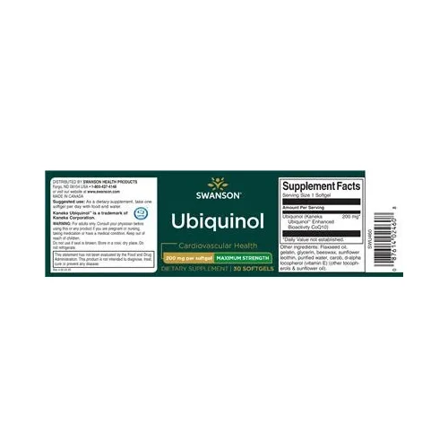 Ubiquinol 200 mg Максимална сила - Swanson