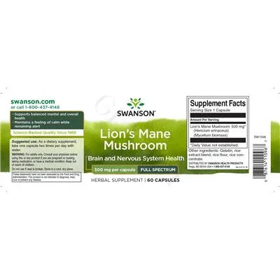 Гъба Лъвска грива 500 мг / Lion's Mane Mushroom 500 mg