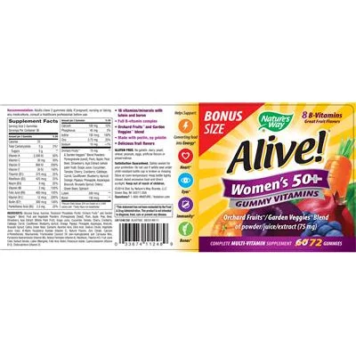 Желирани витамини Alive! за жени над 50 години / Alive! Women's 50+ Gummy Vitamins