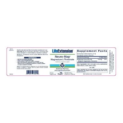 Neuro-Mag Magnesium L-Threonate Tropical Punch Flavor