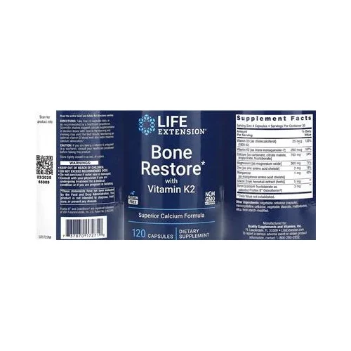 Bone Restore с витамин K2 - Life Extension