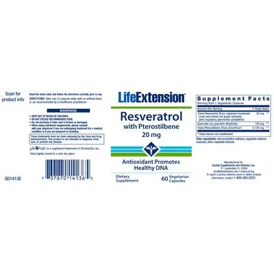 Ресвератрол с птеростилбен 20 мг - Life Extension