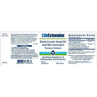 Black Cumin Seed Oil and Bio-Curcumin Turmeric Extract - Life Extension