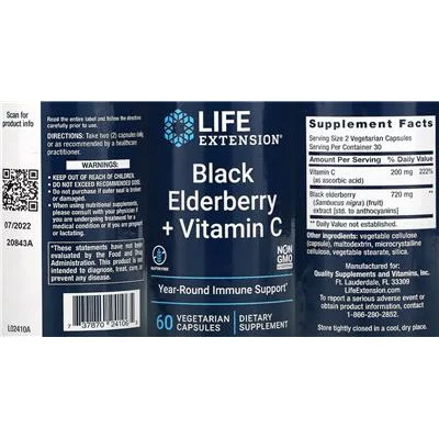 Black Elderberry + Vitamin C - Life Extension