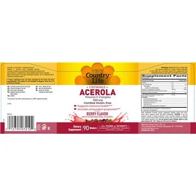 Chewable Acerola Berry Flavor - Country Life