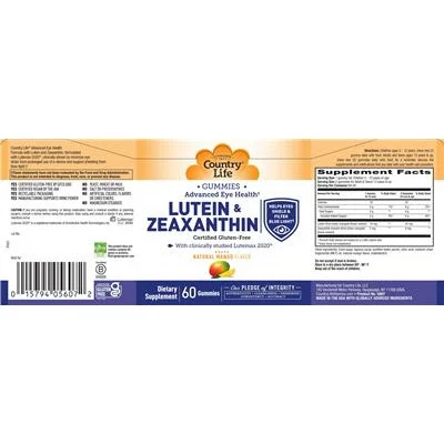Lutein & Zeaxanthin Gummies Natural Mango Flavor - Country Life