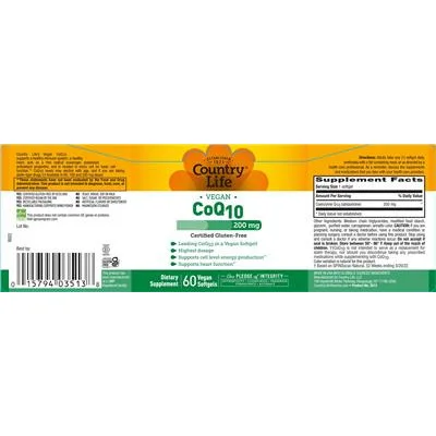 Vegan CoQ10 200 mg - Country Life
