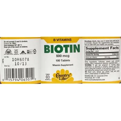 Biotin 500 mcg - Country Life