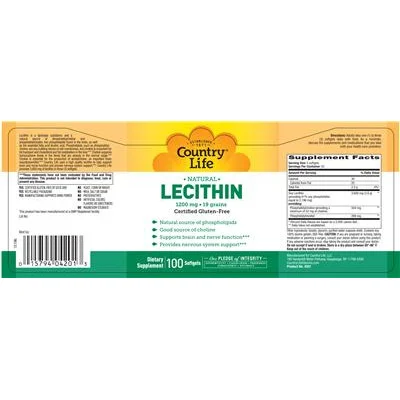 Natural Lecithin 1200 mg - Country Life