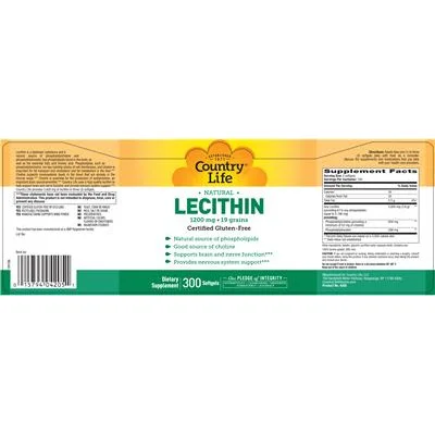 Natural Lecithin 1200 mg - Country Life