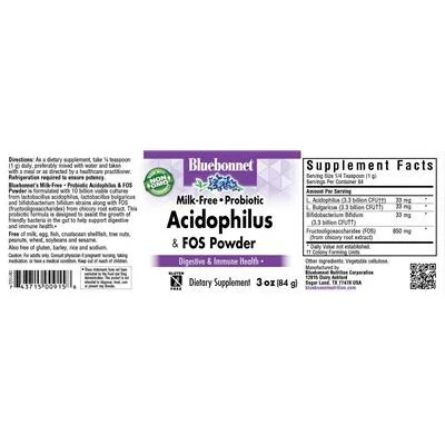 Milk-Free Probiotic Acidophilus & FOS Powder - Bluebonnet