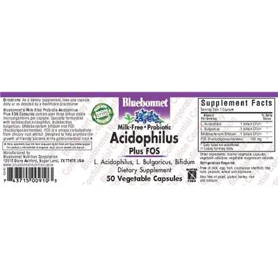 Milk-Free Probiotic Acidophilus plus FOS - Bluebonnet