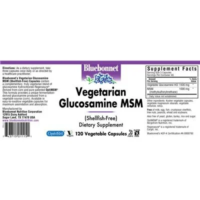 Vegetarian Glucosamine MSM - Bluebonnet