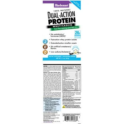 100% Натурален Протеин с Двоен Ефект Натурален Френски Ванилия / 100% Natural Dual-Action Protein Natural French Vanilla - Bluebonnet