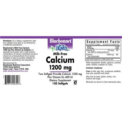 Milk-Free Calcium 1200 mg - Bluebonnet