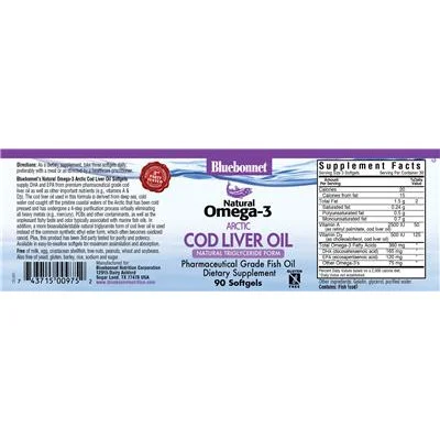Natural Omega-3 Arctic Cod Liver Oil - Bluebonnet