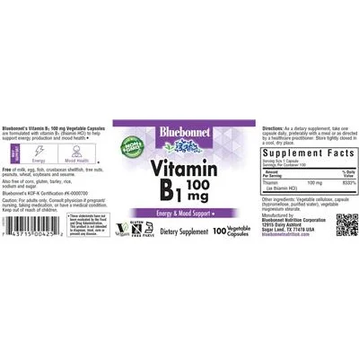 Vitamin B1 100 mg - Bluebonnet