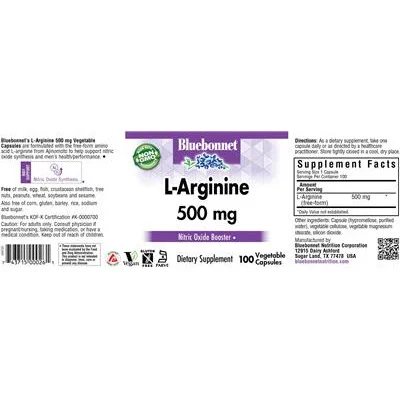 L-Arginine 500 mg - Bluebonnet