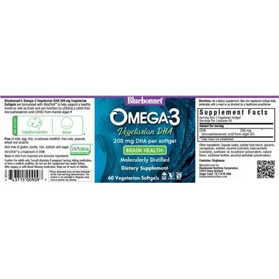 Omega-3 Vegetarian DHA 200 mg - Bluebonnet