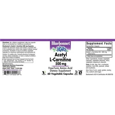 Acetyl L-Carnitine 500 mg - Bluebonnet