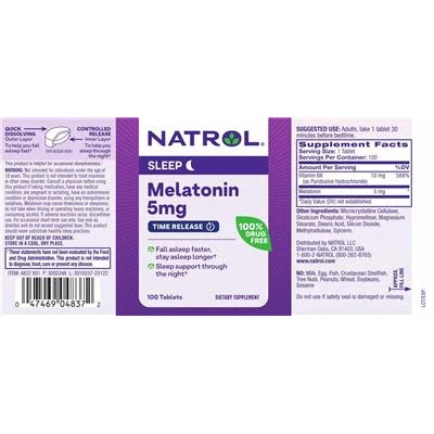 Мелатонин 5 мг с контролирано освобождаване - Natrol