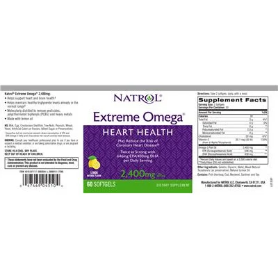 Extreme Omega 2,400 mg Lemon Natural Flavor - Natrol