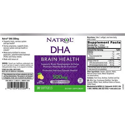 DHA 500 mg Lemon Natural Flavor - Natrol
