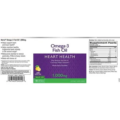 Omega-3 Fish Oil 1,000 mg Lemon - Natrol