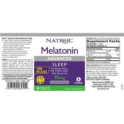 Мелатонин Advanced Sleep 10 mg с контролирано освобождаване - Natrol