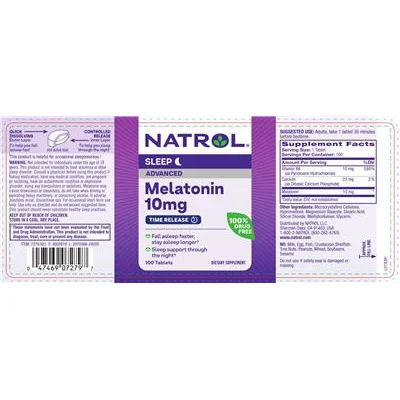 Мелатонин Advanced 10 mg с контролирано освобождаване - Natrol