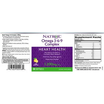 Omega-3-6-9 Complex Lemon Natural Flavor - Natrol