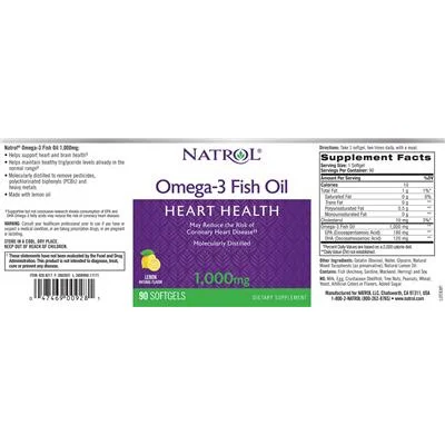 Omega-3 Fish Oil 1,000 mg Lemon Natural Flavor - Natrol