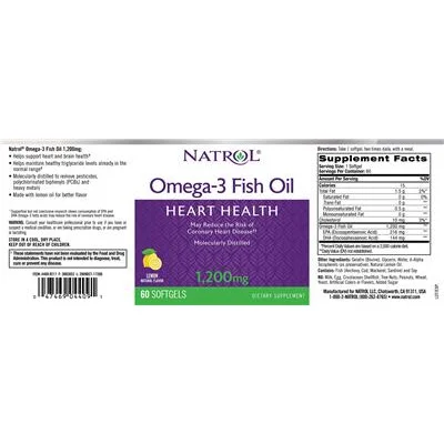 Omega-3 Fish Oil 1,200 mg Lemon Natural Flavor - Natrol