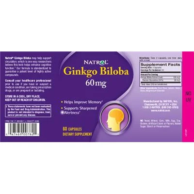 Ginkgo Biloba 60 mg - Natrol