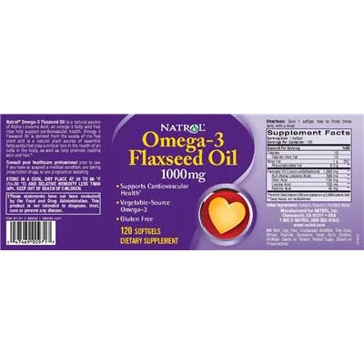 Omega-3 Flaxseed Oil 1000 mg - Natrol