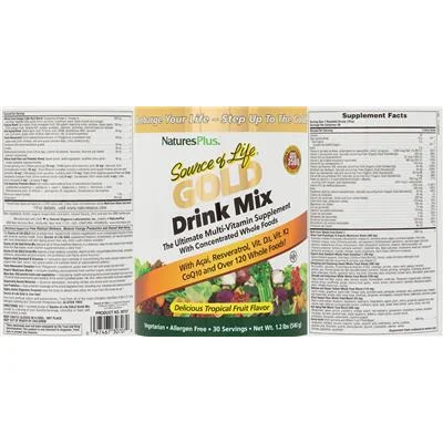 Source of Life Gold Drink Mix Delicious Tropical Fruit Flavor - NaturesPlus