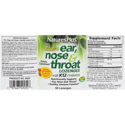 Adult's Ear, Nose & Throat Lozenges Tropical Cherry-Berry - NaturesPlus