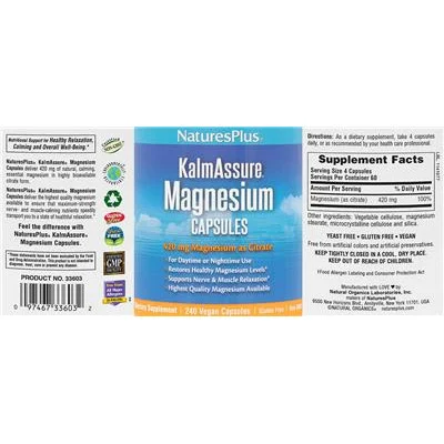 KalmAssure Magnesium Capsules 420 mg - NaturesPlus