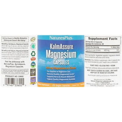 KalmAssure Magnesium Capsules 420 mg - NaturesPlus