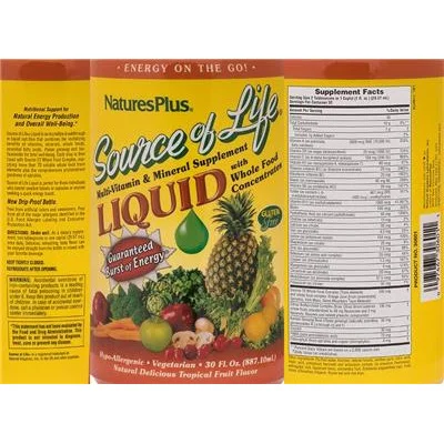 Source of Life Liquid Natural Delicious Tropical Fruit Flavor - NaturesPlus