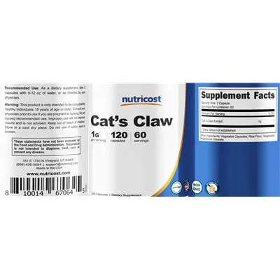 Cat's Claw 1 g - Nutricost