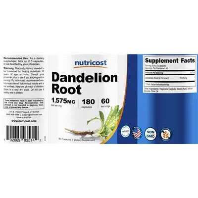 Dandelion Root 1575 mg - Nutricost