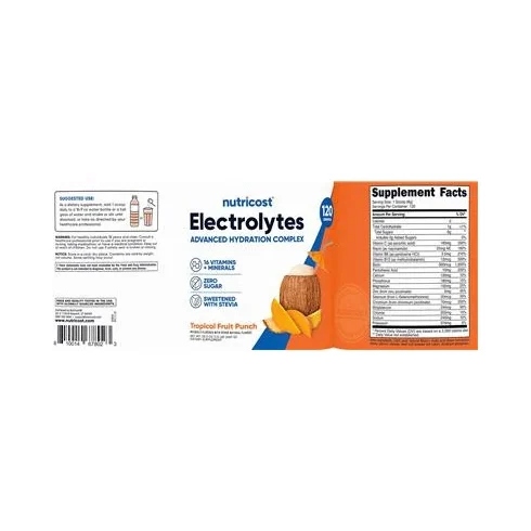 Electrolytes Advanced Hydration Complex Tropical Fruit Punch - Nutricost