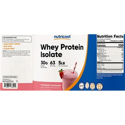 Whey Protein Isolate 30 g Strawberry Milkshake - Nutricost