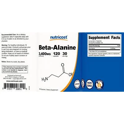 Beta-Alanine 3,400 mg - Nutricost